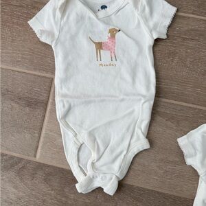 Charming White Dog Print Bodysuit for Kids (set of 7) - Days of the week
